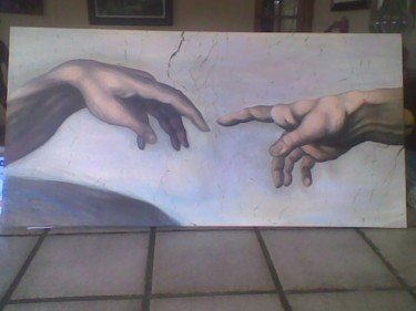 Pintura titulada "Copia Dios creando…" por María Montal Riba, Obra de arte original