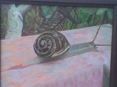 Pintura titulada "Caracol en el estan…" por María Montal Riba, Obra de arte original