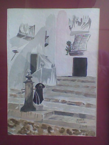 Painting titled "Rincón de Ibiza" by María Montal Riba, Original Artwork, Oil
