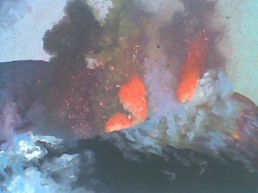Painting titled "FUEGO" by María Montal Riba, Original Artwork, Oil