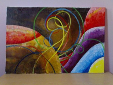 Painting titled "Global Fun" by Renu, Original Artwork, Oil