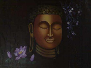 Painting titled "Buddha( in Peace)" by Renu, Original Artwork, Oil