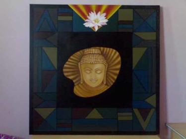 Painting titled "Buddha3.jpg" by Renu, Original Artwork, Oil