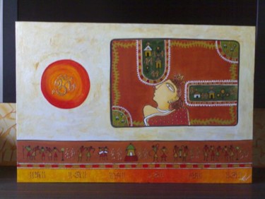 Painting titled "Traditional" by Renu, Original Artwork, Oil