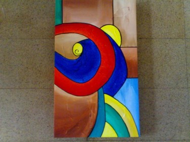 Painting titled "Abstract" by Renu, Original Artwork, Oil