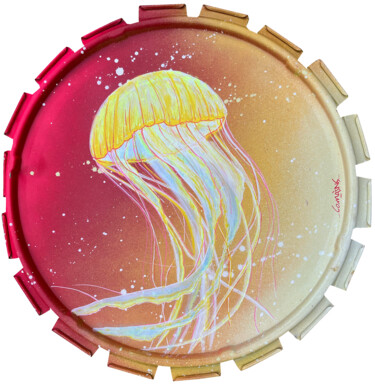 Malarstwo zatytułowany „Jellyfish 4” autorstwa Comains, Oryginalna praca, Akryl