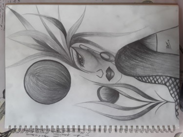 Tekening getiteld "Femme mi ange mi gu…" door Laco, Origineel Kunstwerk, Potlood