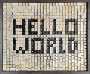 Pittura intitolato "Hello world" da Comicada, Opera d'arte originale, Plastica