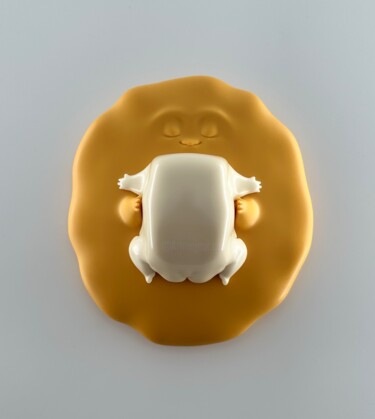Sculpture intitulée "Pancake & Butter" par Comicada, Œuvre d'art originale, Résine