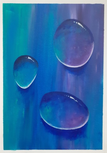 Painting titled "Water drops" by Sight, Original Artwork, Acrylic