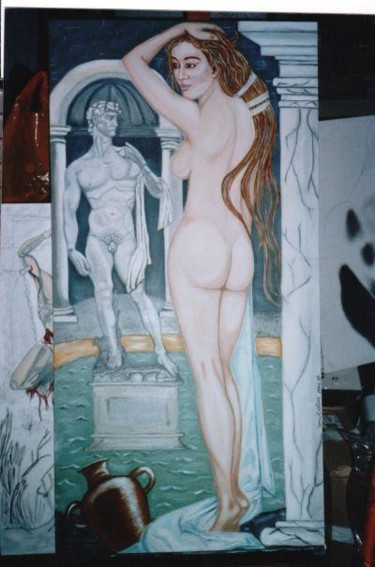 Painting titled "venere" by Cristian Comsa, Original Artwork, Oil