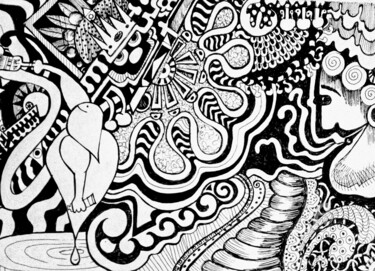 "Inside of brain" başlıklı Tablo Pat.Nunes tarafından, Orijinal sanat, Jel kalem