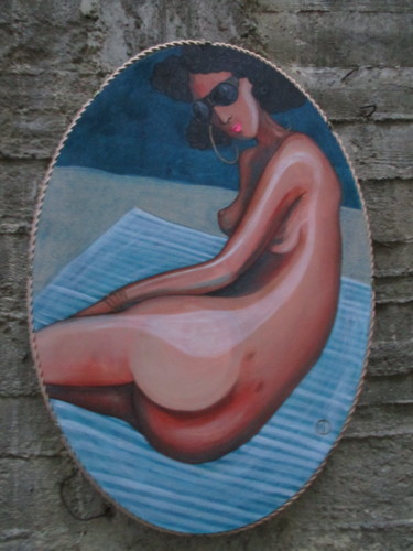 Painting titled "baywatch" by Diana Condurache, Original Artwork, Acrylic