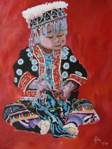 Painting titled "Dzjengis Innocenti" by Lisa De Coninck-Matitaputty, Original Artwork, Oil