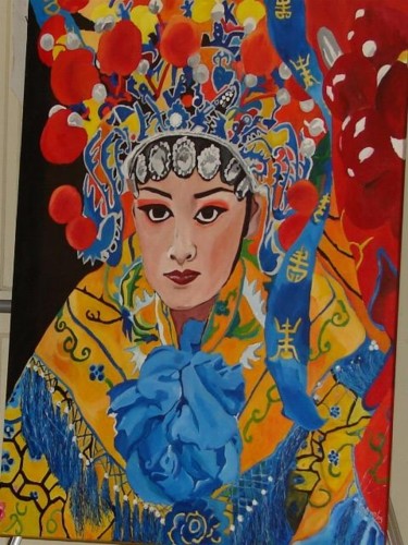 Schilderij getiteld "China in feest" door Lisa De Coninck-Matitaputty, Origineel Kunstwerk, Olie