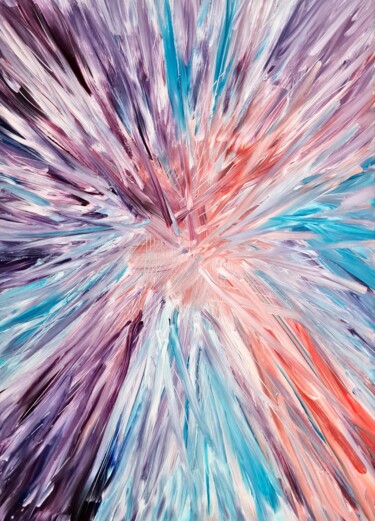 Painting titled "colour burst" by Connie Whelan, Original Artwork, Acrylic