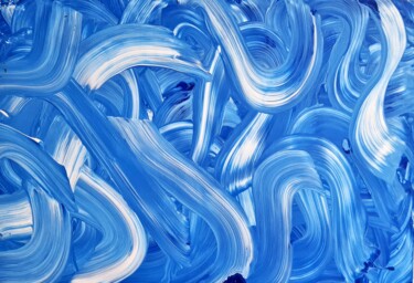 Pittura intitolato "Swirls in Blue and…" da Connie Whelan, Opera d'arte originale, Acrilico