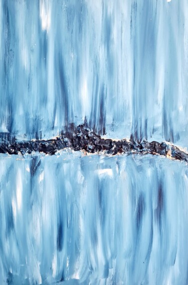 Peinture intitulée "Blue and White" par Connie Whelan, Œuvre d'art originale, Acrylique