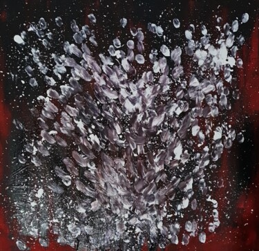 Painting titled "Black White and Red…" by Connie Whelan, Original Artwork, Acrylic