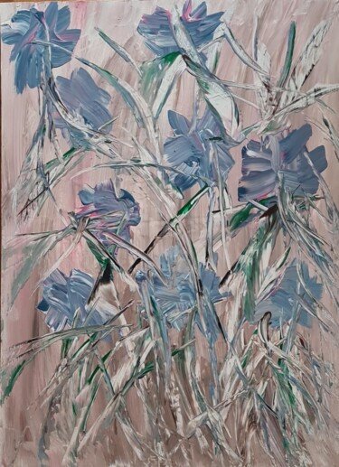 Painting titled "Abstract flowers" by Connie Whelan, Original Artwork, Acrylic