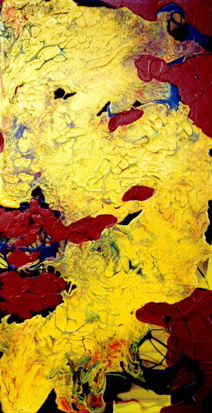 Painting titled "Little yellow old m…" by Conrad Bloemers, Original Artwork, Acrylic