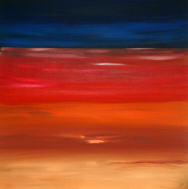 Painting titled "Big island sunset" by Conrad Bloemers, Original Artwork, Acrylic