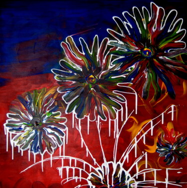 Malerei mit dem Titel "Heaven's flower fie…" von Conrad Bloemers, Original-Kunstwerk, Acryl