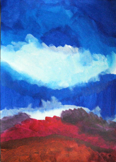 Painting titled "Abstract landscape…" by Conrad Bloemers, Original Artwork, Acrylic