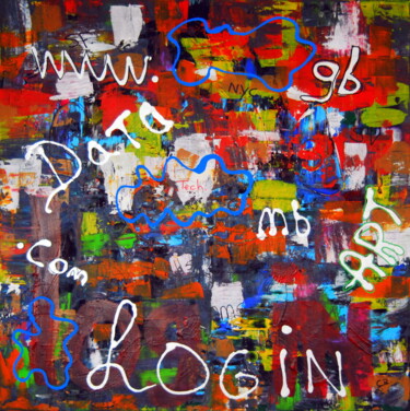 Painting titled "Login" by Conrad Bloemers, Original Artwork, Acrylic