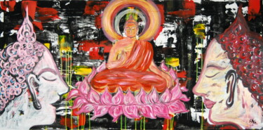 Schilderij getiteld "Inner peace (kr)" door Conrad Bloemers, Origineel Kunstwerk, Acryl