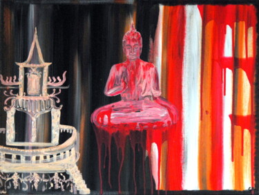 Pittura intitolato "Abstract buddhism (…" da Conrad Bloemers, Opera d'arte originale, Acrilico