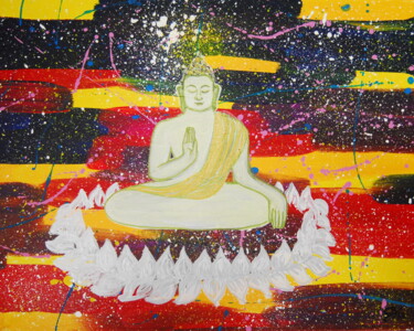 Painting titled "Universal Buddha (k…" by Conrad Bloemers, Original Artwork, Acrylic