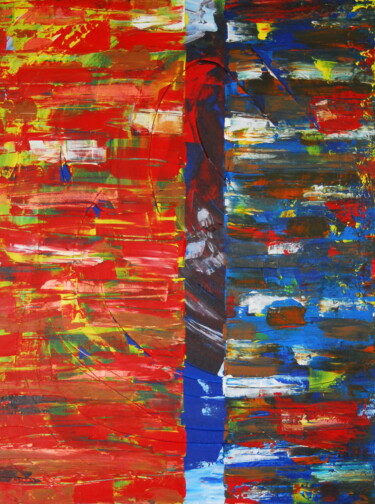 Pittura intitolato "Divided world (oil…" da Conrad Bloemers, Opera d'arte originale, Olio