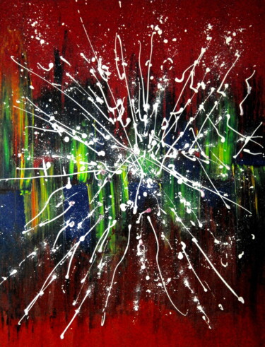 Painting titled "Flying stars (frame…" by Conrad Bloemers, Original Artwork, Acrylic