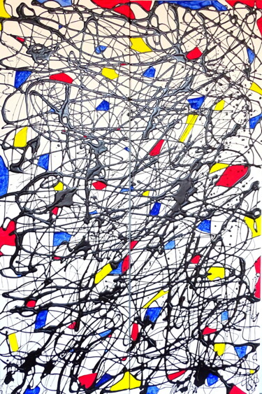 Картина под названием "Abstract compositio…" - Conrad Bloemers, Подлинное произведение искусства, Масло