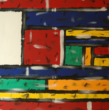 Painting titled "Ain't strait" by Conrad Bloemers, Original Artwork, Acrylic