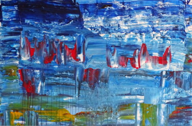 Pittura intitolato "Tropical blue" da Conrad Bloemers, Opera d'arte originale, Acrilico