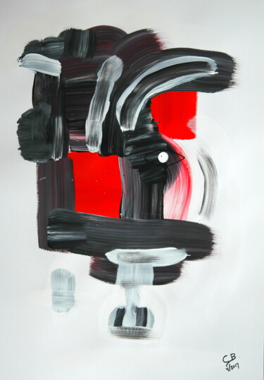 Картина под названием "Abstract on paper 31" - Conrad Bloemers, Подлинное произведение искусства, Акрил
