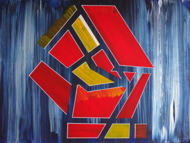 Schilderij getiteld "Robotica fist" door Conrad Bloemers, Origineel Kunstwerk, Acryl