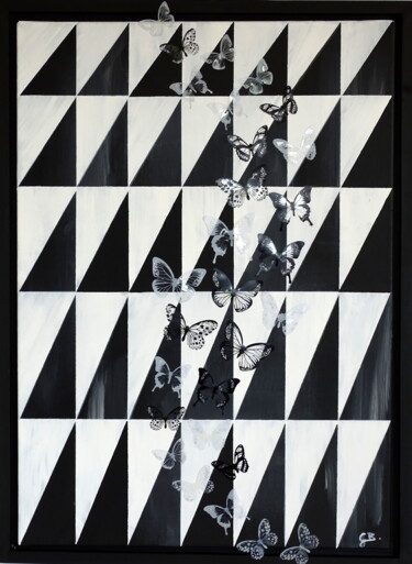 Pittura intitolato "Just black and whit…" da Conrad Bloemers, Opera d'arte originale, Acrilico