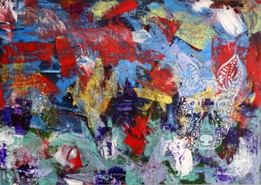 Pintura intitulada "Graffiti dog" por Conrad Bloemers, Obras de arte originais, Óleo