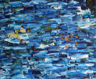 Painting titled "Extraction blue" by Conrad Bloemers, Original Artwork, Acrylic