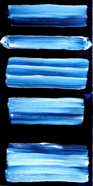 Painting titled "Blue streak (diptyc…" by Conrad Bloemers, Original Artwork, Acrylic