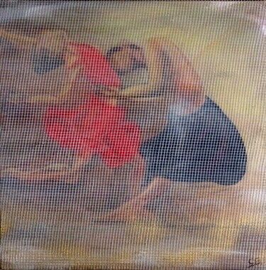 Painting titled "Bolero dancers" by Conrad Bloemers, Original Artwork, Oil Mounted on Other rigid panel