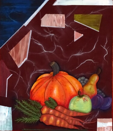 Painting titled "Veggie still life (…" by Conrad Bloemers, Original Artwork, Oil