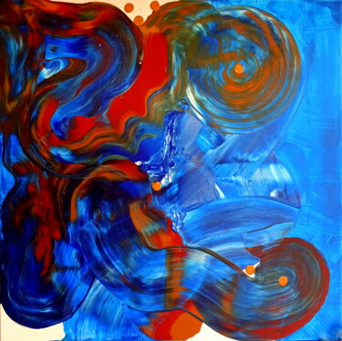 Painting titled "Love vibrations" by Conrad Bloemers, Original Artwork, Oil Mounted on Wood Stretcher frame