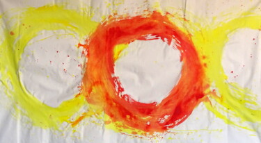 Картина под названием "Mixed circles" - Conrad Bloemers, Подлинное произведение искусства, Акрил