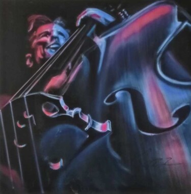 Painting titled "Jazz" by Conrad Willemsen, Original Artwork, Airbrush Mounted on Wood Stretcher frame