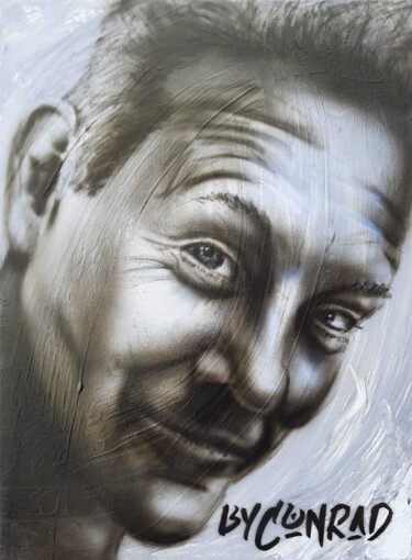 Painting titled "zelf portret" by Conrad Willemsen, Original Artwork, Airbrush