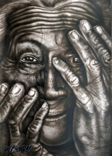 绘画 标题为“Old woman hands” 由Conrad Willemsen, 原创艺术品, 喷枪